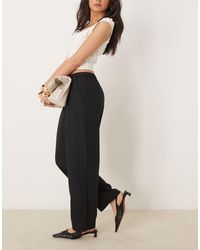 Abercrombie & Fitch - Broek Van Linnenmix Met Rechte Pijpen En Elastische Taille - Lyst