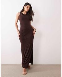TFNC London - Slinky Cowl Neck Thigh Split Maxi Dress - Lyst