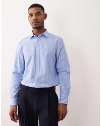 ASOS - Regular-Fit Net Poplin Overhemd Met Strepen - Lyst