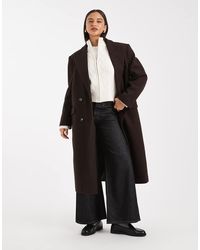 ASOS - Abrigo Dad Marrón Chocolate Extragrande De - Lyst