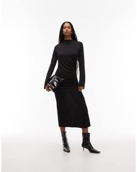 & Other Stories - High Neck Long Sleeve Soft Twisted Midi Dress - Lyst