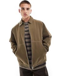 ASOS - Harrington Jacket With Contrast Stitch - Lyst