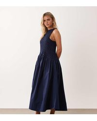 ASOS - Asos Design Petite Macrame Dropped Waist Maxi Dress With Poplin Skirt - Lyst