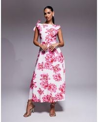 Forever New - Slash Neck Bow Shoulder Midaxi Dress - Lyst