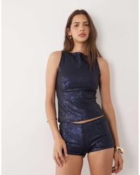 Motel - Co-ord Dudley Sequin Top - Lyst