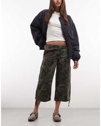 Weekday - Ripstop Cropped Cargo Trousers - Lyst
