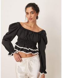 Sister Jane - Contrast Ruffle Crop Top - Lyst