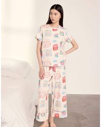 Chelsea Peers - Cotton Tea Party Print Long Pyjama Set - Lyst