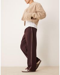 ASOS - Pull On Smart Wide Leg Trousers With Side Piping - Lyst