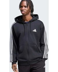 adidas Originals - Essentials 3-Stripes French Terry Full-Zip Hoodie - Lyst