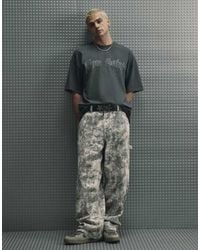 River Island - Camo Baggy Fit Jeans - Lyst