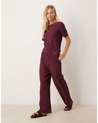 Vila - Wide Leg Plisse Trouser Co-Ord - Lyst
