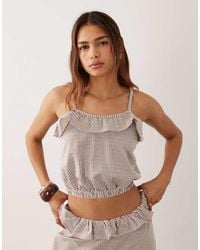 ASOS - Square Neck With Frill Detail Co-ord Top - Lyst
