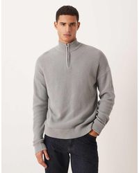 ASOS - Relaxed Knitted Pique Funnel Neck Jumper - Lyst