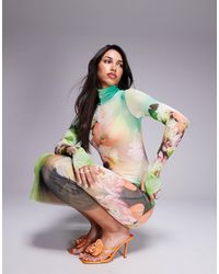 AFRM - Long Sleeve Turtle Neck Midi Dress - Lyst