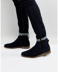 navy suede chelsea boots mens