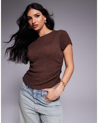 ASOS - Ruched Side Textured Baby Tee - Lyst