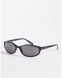 ASOS - Slim Oval Wrap Sunglasses - Lyst