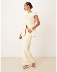 ASOS - Falda Larga De Sastre Amarillo Pastel De (Parte De Un Conjunto) - Lyst