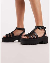 Tommy Hilfiger - Real Leather Chunky Sandals - Lyst