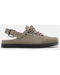 Pull&Bear - Lace-up Leather Clogs Stwd - Lyst