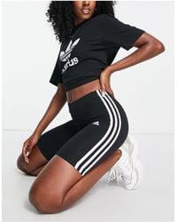 adidas Originals - Adidas Sportswear Essential 3 Stripe legging Shorts - Lyst