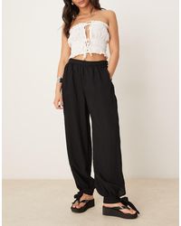 ASOS - Textured Stripe Billow Trousers With Cuff Detail - Lyst