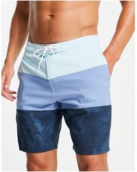 Abercrombie & Fitch 9 Inch Colour Block Board Shorts - Blue