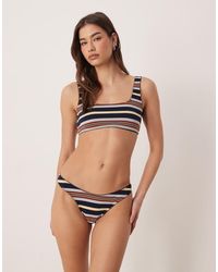 ASOS - Taylor Stripe High Leg Thong - Lyst
