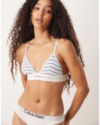 Calvin Klein - Cotton Modal Rib Unlined Triangle Bra - Lyst