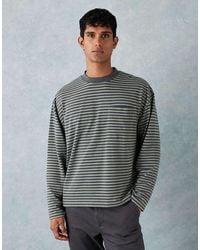 ASOS - Oversized Recht T-Shirt Met Lange Mouwen Van Zware Stof En Zak - Lyst