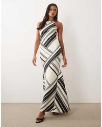 ASOS - High Neck Fishtail Maxi Dress With Open Back - Lyst