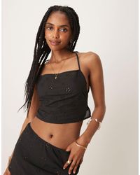Motel - Nobita Broderie Tie-back Cami Top - Lyst
