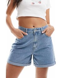 ONLY - Vega - short en jean à ourlet retroussé - clair - Lyst