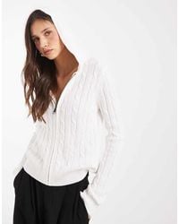 Gap - Cotton Cable Knit Zip Up Hoodie - Lyst