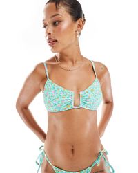 New Look - Ditsy Floral Underwire Bikini Top - Lyst
