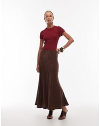 ASOS - Satin Fishtail Maxi Skirt - Lyst