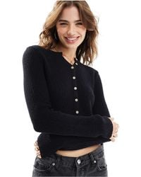 & Other Stories - Cropped Knitted Ribbed Cardigan With Button Front - Lyst
