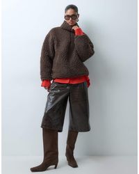 ASOS - High Pile Borg Half Zip - Lyst