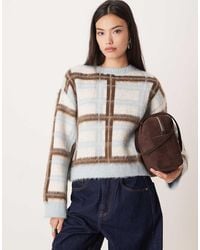 ASOS - Knitted Oversized Brushed Check Jumper - Lyst