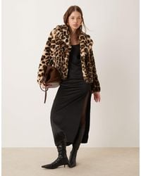 New Look - Cropped Faux Fur Coat - Lyst