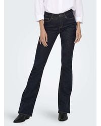 ONLY - Blush Mid Rise Flared Stay- Wash Jeans - Lyst