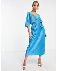 Y.A.S - Plisse Wrap Midi Dress - Lyst