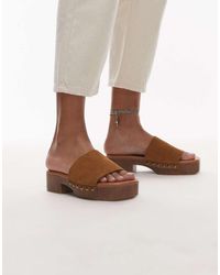 TOPSHOP - Hamilton Suede Clog With Studs - Lyst