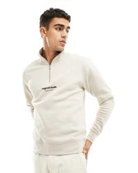Jack & Jones - 1/4 Zip Sweat With Central Logo - Lyst