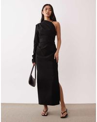 ASOS - One Shoulder Draped Midi Dress - Lyst