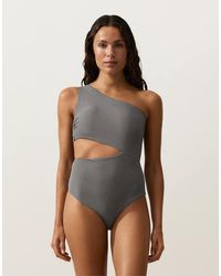 Oysho - Mini Gingham Asymmetric Trikini - Lyst