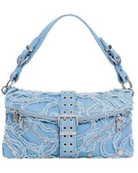Desigual - Embroidered Denim Bag - Lyst