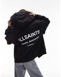 AllSaints - Sudadera Negra Con Capucha Omnium Amphia De - Lyst