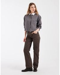 Levi's - Harlie Cropped Check Shirt With Contrast Collar - Lyst